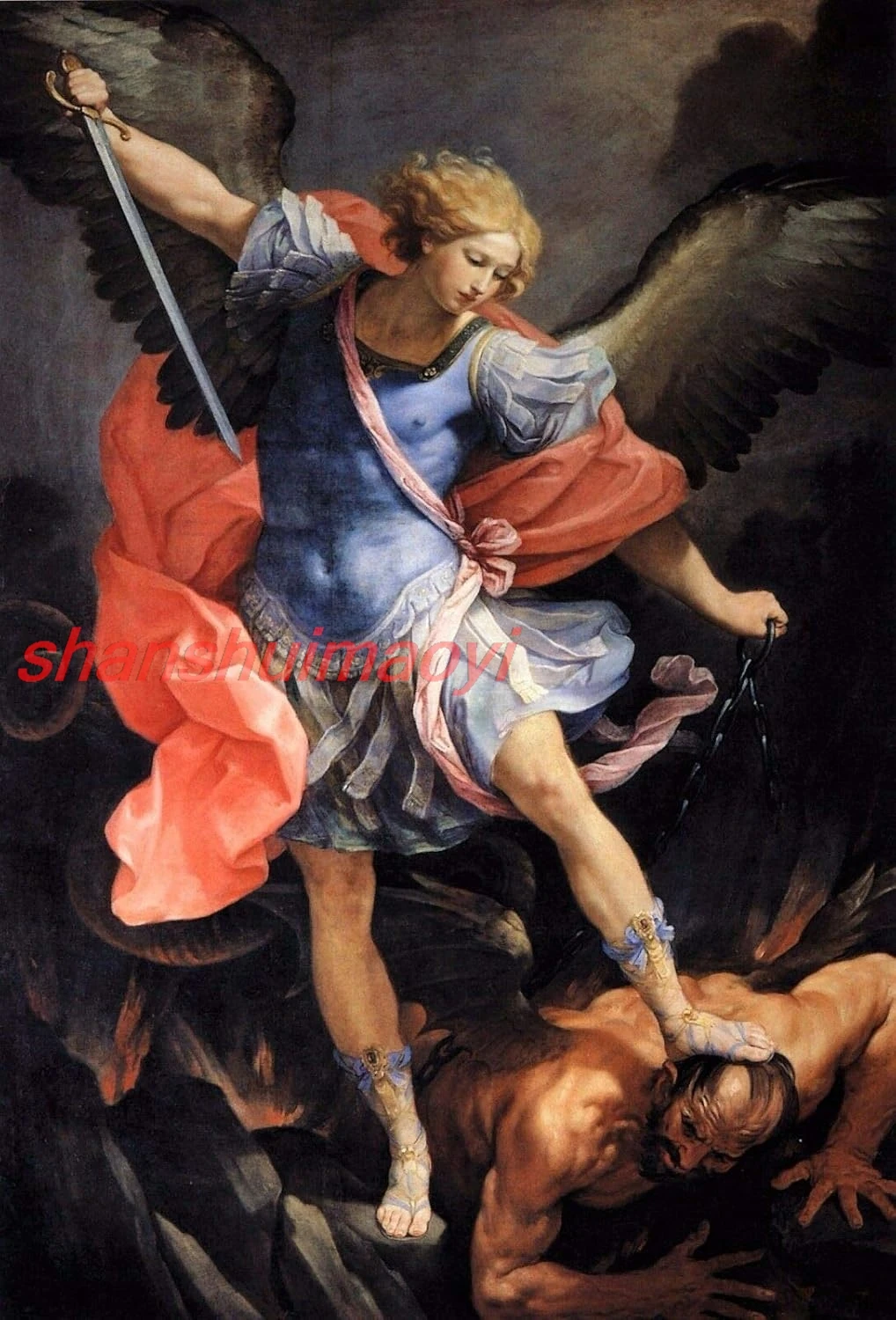 Metal Tin Sign Vintage Chic Art Decoration St. Michael The Archangel Defeating Satan Catholic Saints for Home Bar Cafe F SHANSUI