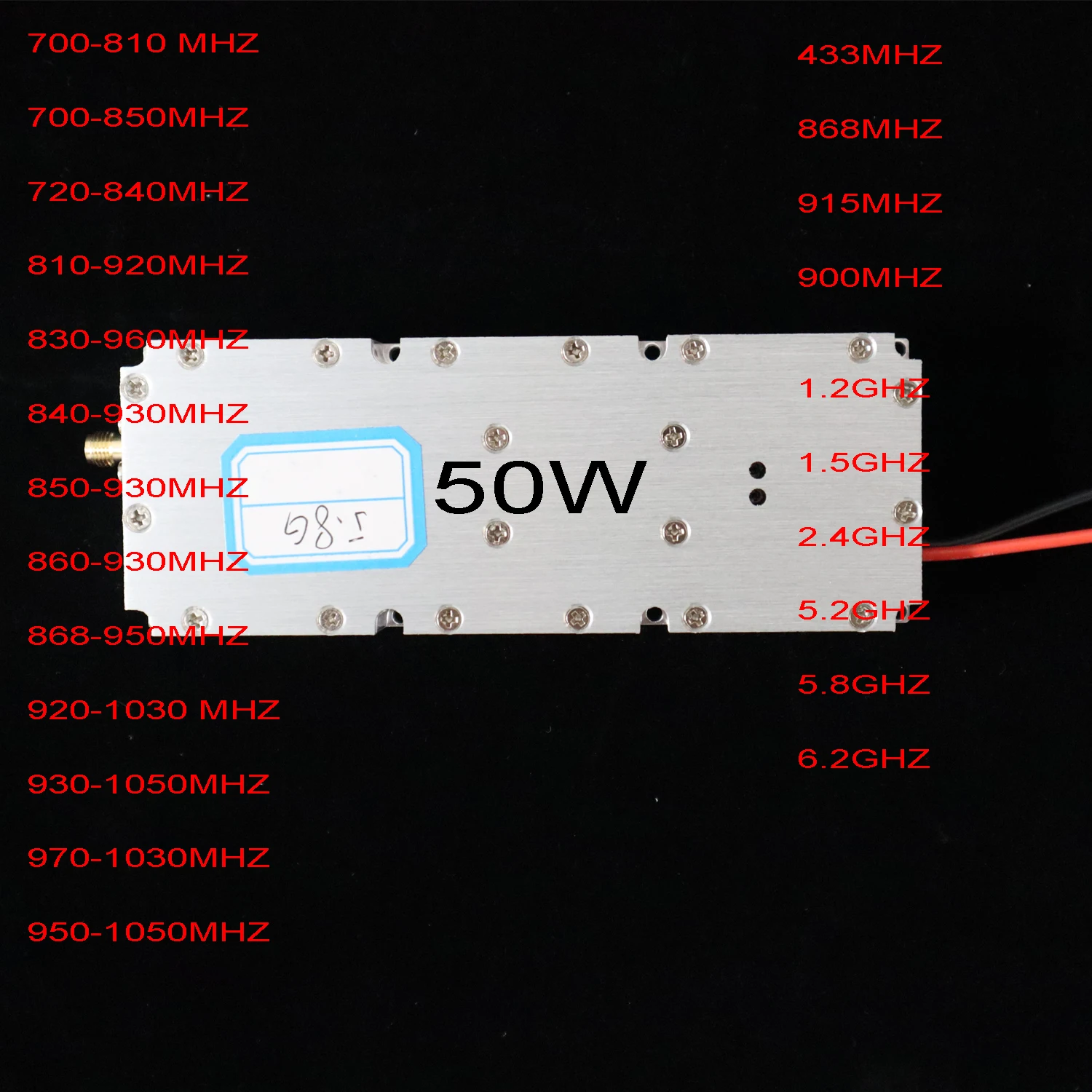 Anti-importateur pour amplificateur de bouclier de signal d\'alimentation, personnalisation technique, 50Watts, 900mhz, 1.2 mesurz, 5.2G, 5.8G