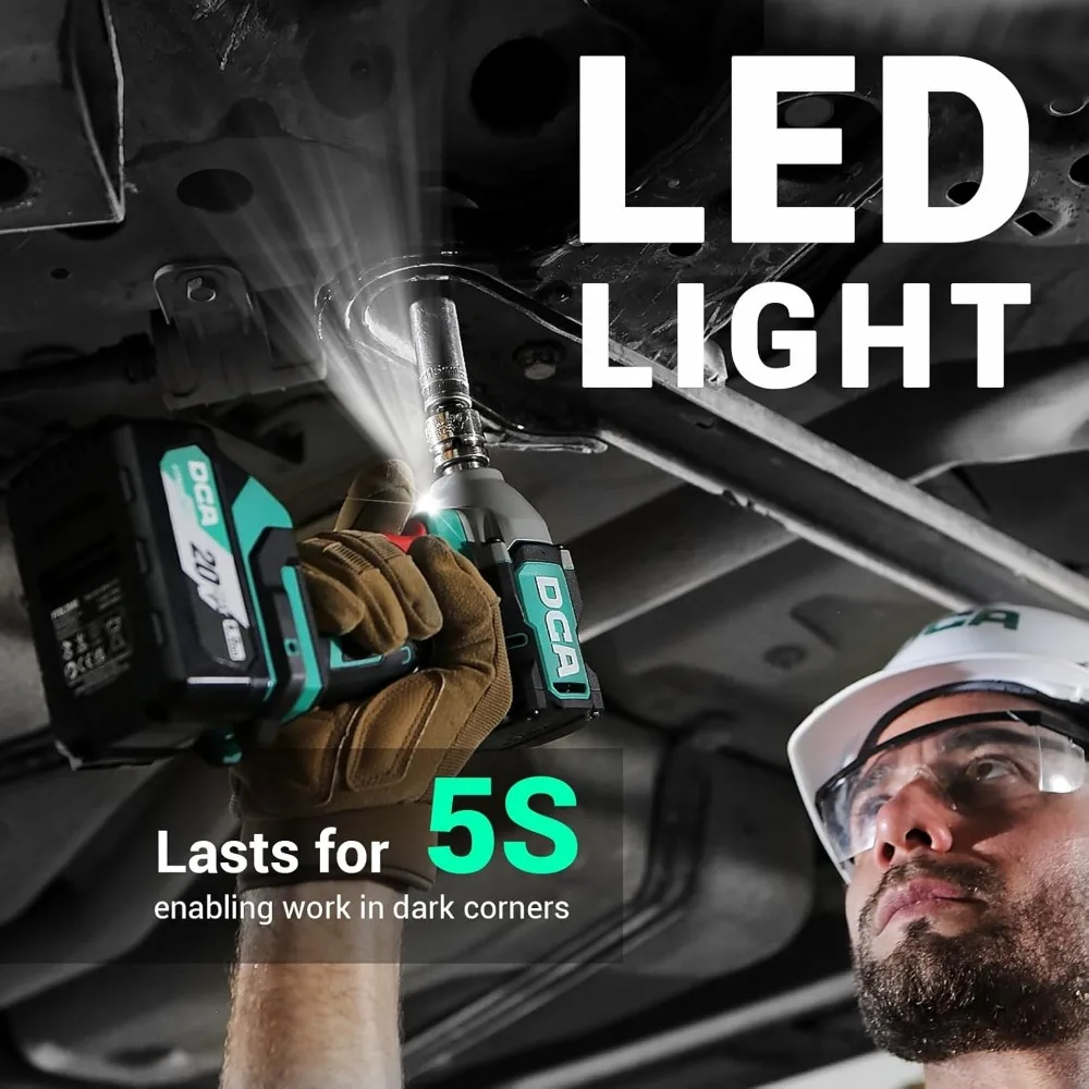 Obeng Impack Tanpa Kabel 20V dengan Baterai 4.0Ah, Hog Ring 1/2 Inci, Torsi 235 Ft-lbs, Perkakas Listrik 4-Mode untuk Otomotif dan DIY