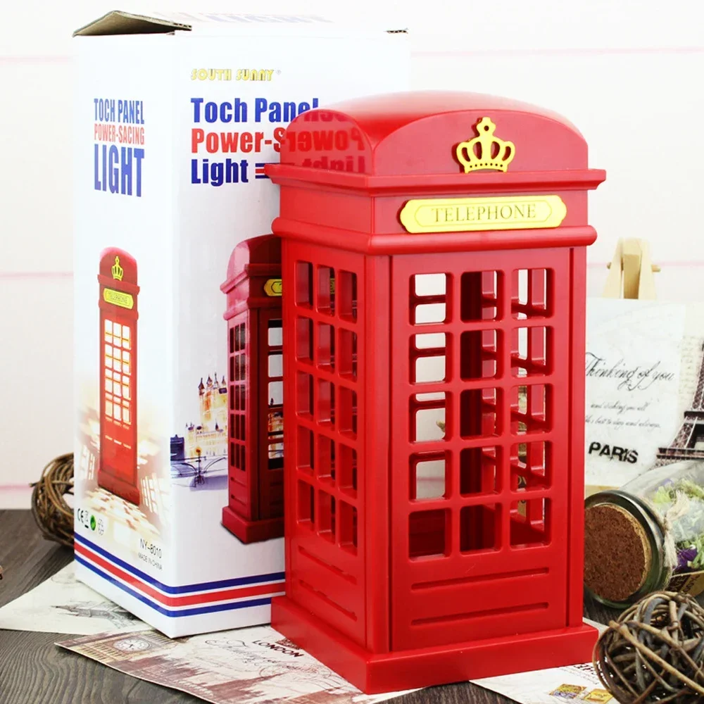 Imagem -03 - Portátil Retro Londres Telefone Booth Night Light Usb Recarregável Candeeiro de Mesa para Casa Quarto Decoração de Ano Novo