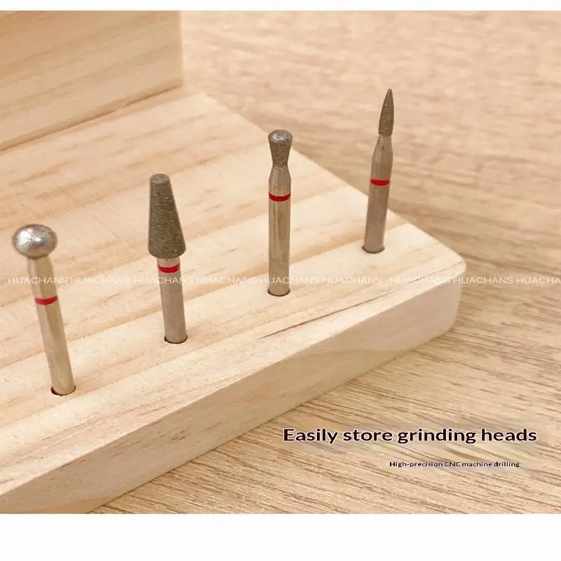 1Pcs Nail Drill Bit Wooden Holder: Summer DIY Manicure Storage Rack for Organizing Nail Art Accessories & Training Tools view 5