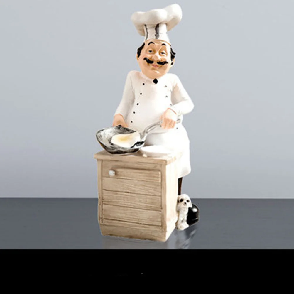 

White Cooking Resin Sculpture Delicate Figure Ornament Home Bakery Hotel Table Shelf Decoration Resin Crafts Modern Art