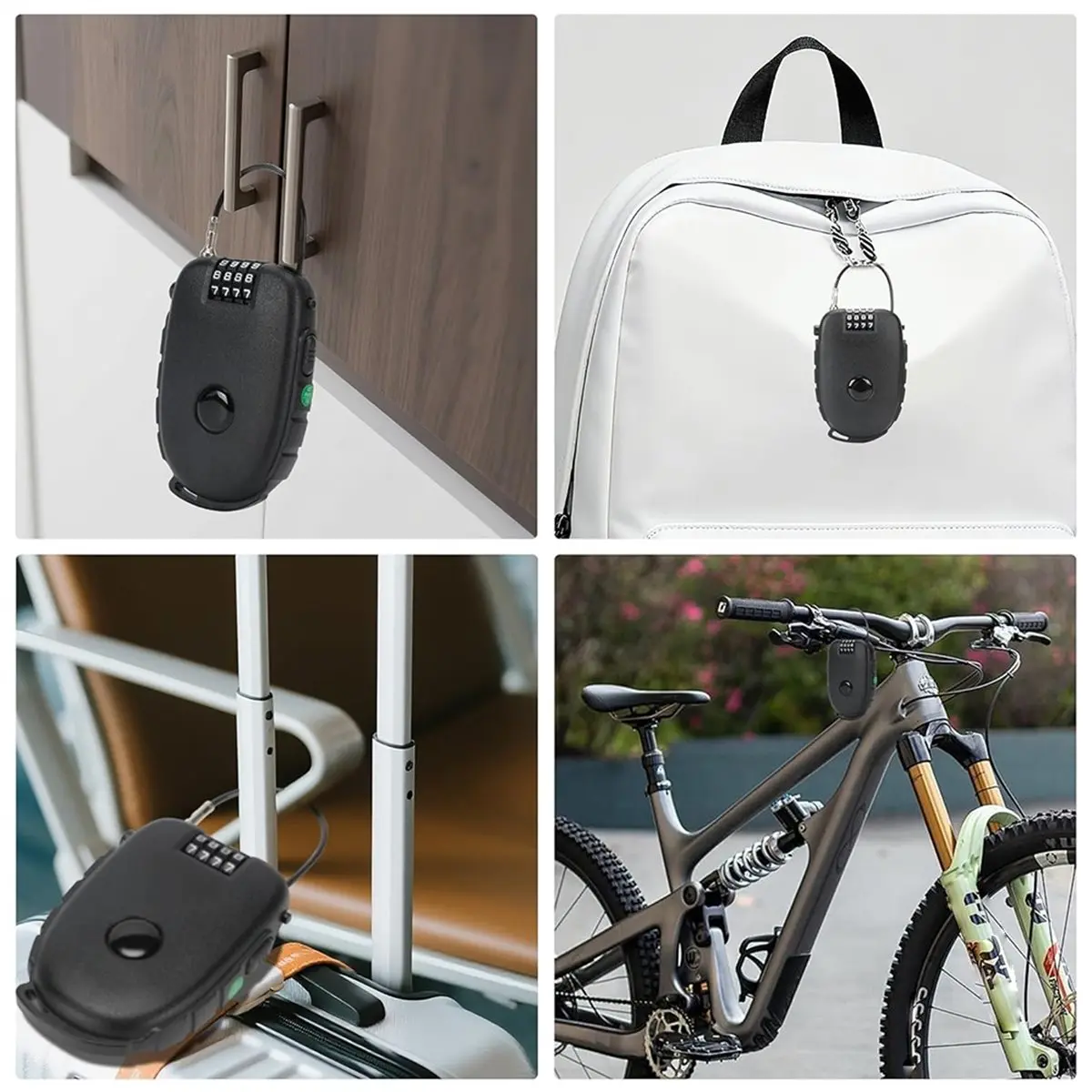 REST 2pcs 4-Digit Combination Lock with 27.5 Inch Quickly Retractable Steel Cables Keyless Security for Bike,Ski, Stroller