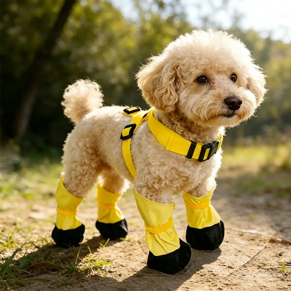 New Waterproof Dog Suspender Boots Adjustable Fit Dirty-proof Pet Paw Protector Anti-Slip Dog Rain Boots Dog Accessories