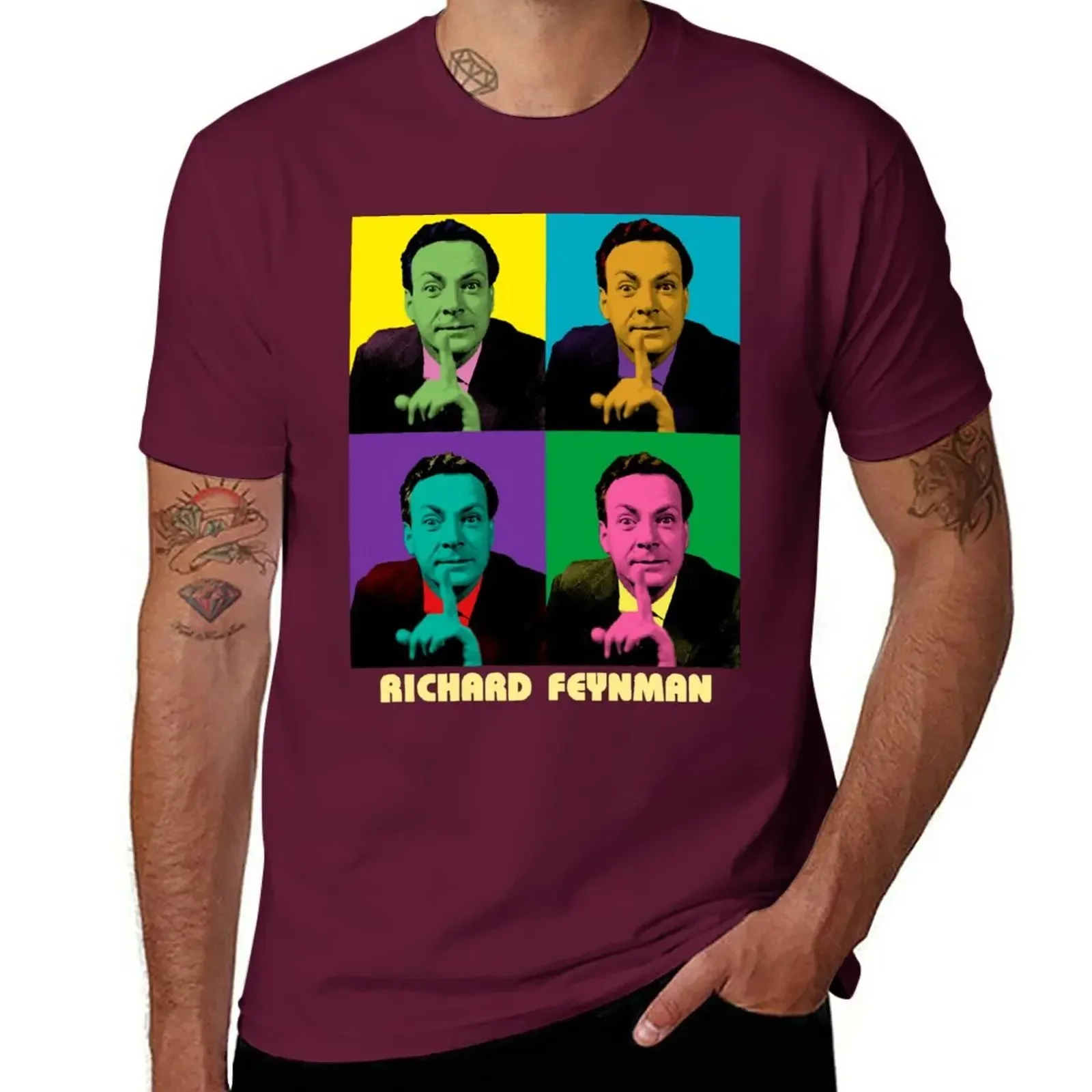 Blouse tees vintage mens graphic t-shirts Richard Feynman Pop-art T-Shirt clothing oversized harajuku graphic summer fashion