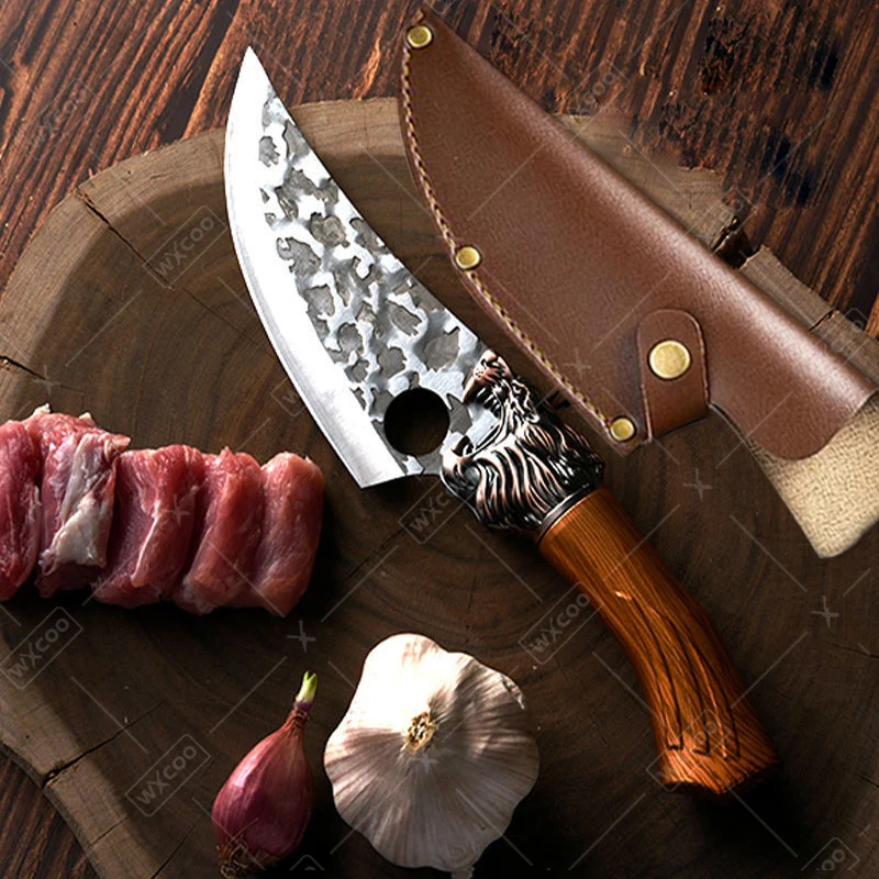 WXCOO Kitchen Butcher Knife Fish Slicing Meat Cleaver Stainless Steel Hand Forged Boning Knife Scissor Kitchen Supplies
