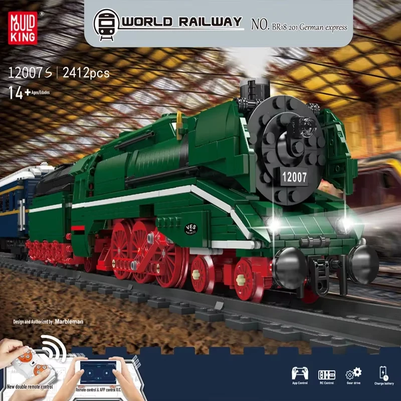 Mould King 12007S Technische RC BR18 201 Zug Bausteine Set Deutsch Express Bau Spielzeug Erwachsene Kinder Geschenke