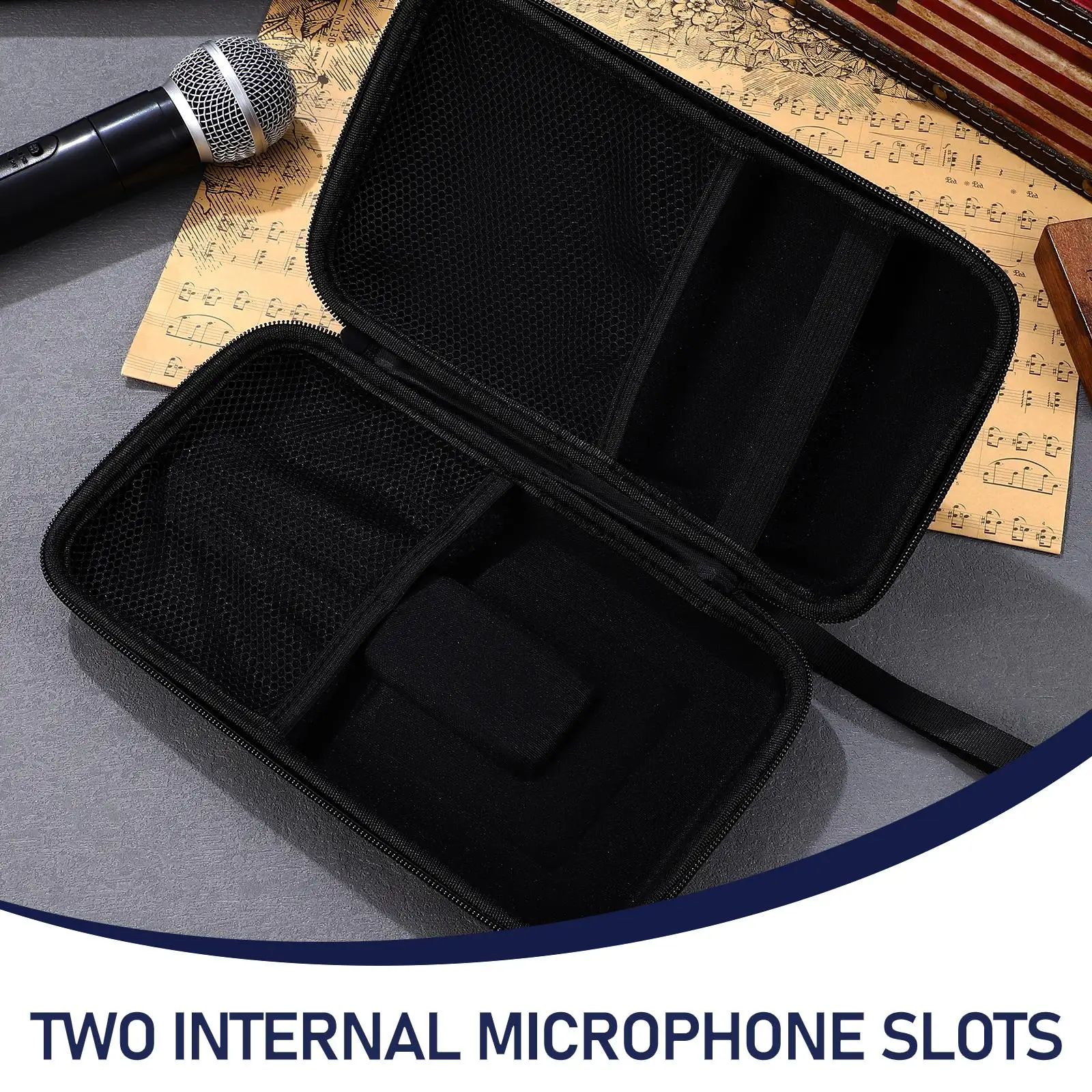

Microphone Storage Holder Bag Case for Carrying Audio Protective Hard Wireless Microphones