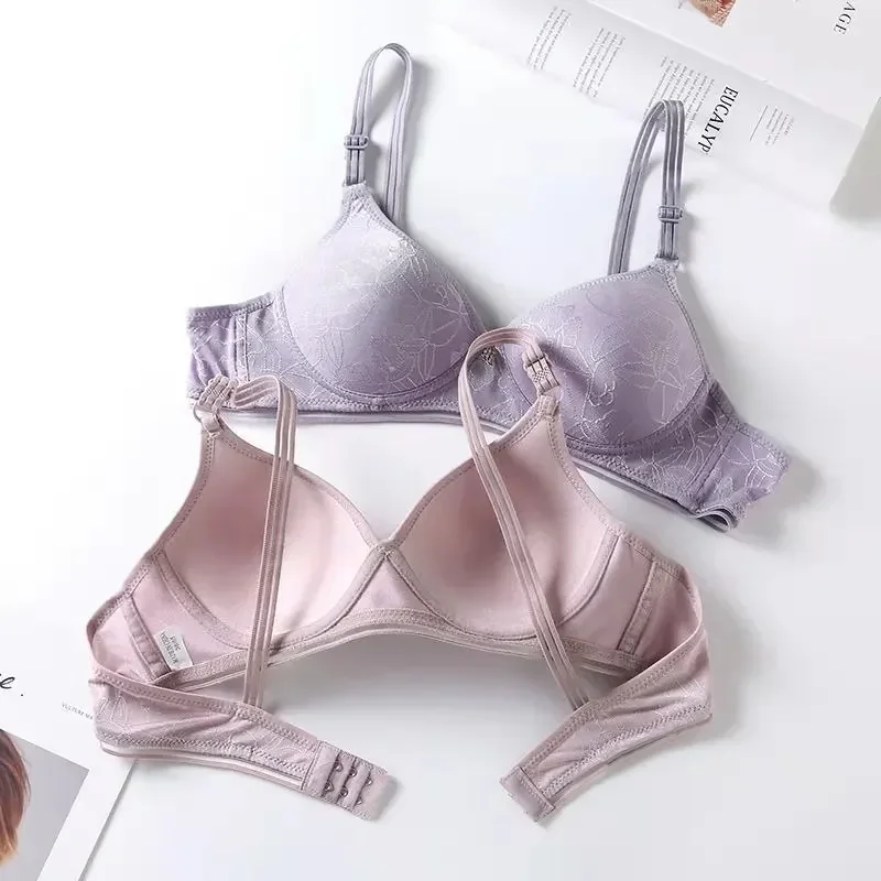 New Fashion Gathered Seamless and Breathable Bra with Thin and Steel Ring Free Comfortable Underwear Lingerie Стрінги Жіночі