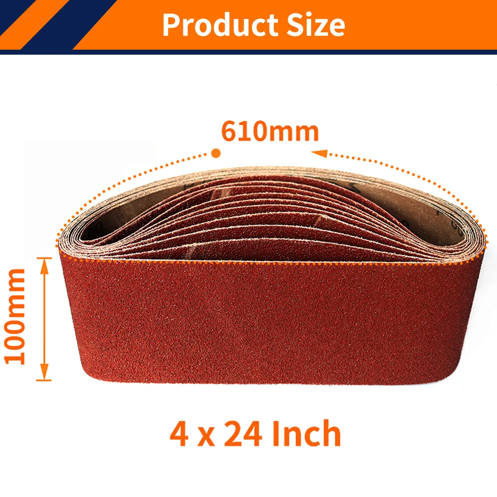10Pcs/Set 100*610 mm Sanding Belts 4