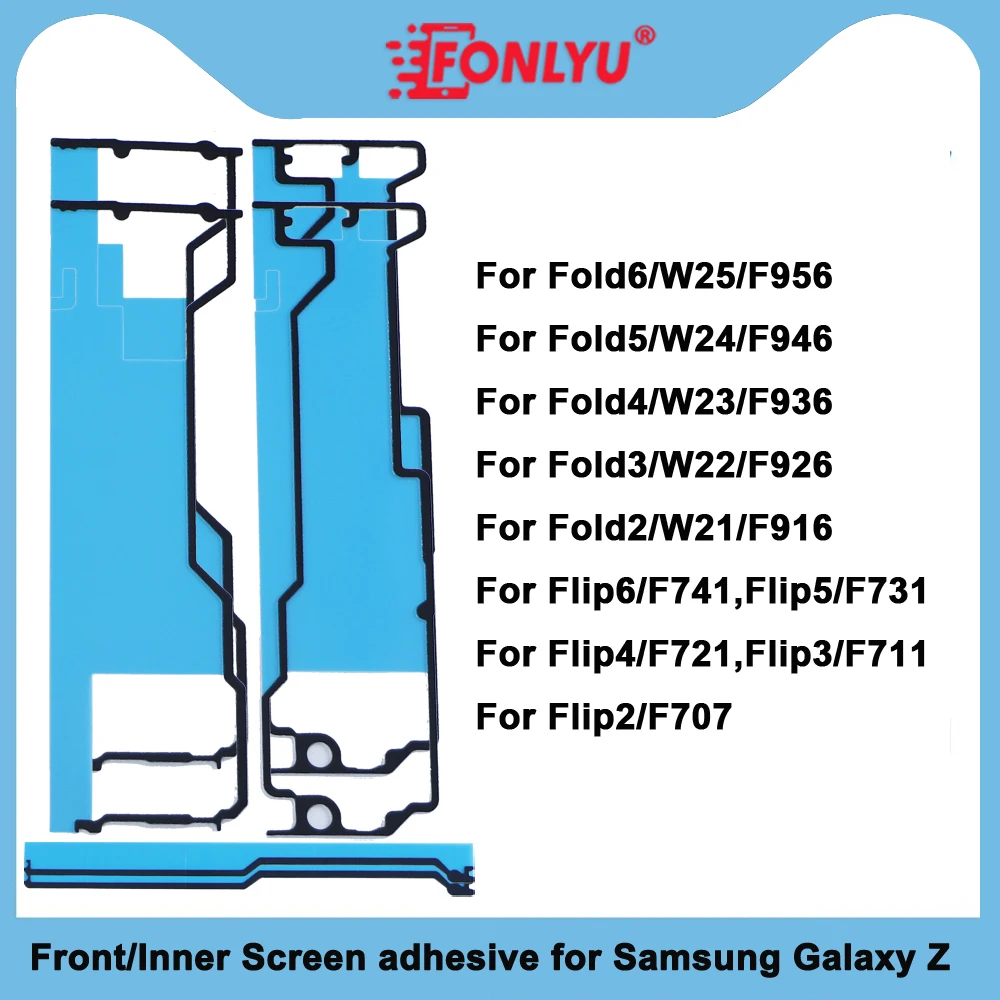 FONLYU Screen Frame Adhesive Front LCD Sticker For Samsung Galaxy Z Fold 1 2 3 4 5 6 W20 F956B W21 F9160 W22 F9260 Z Flip 5 6