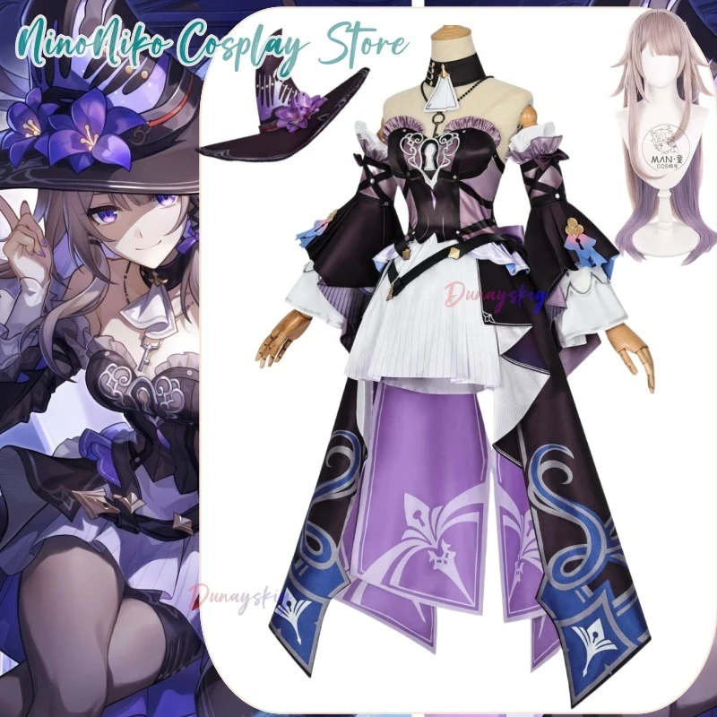 

Honkai Star Rail The Herta Косплей Костюм Парик Игровое Платье Униформа Волшебная Шляпа Головные Уборы Металлические Аксессуары Хэллоуин Вечеринка для Женщин