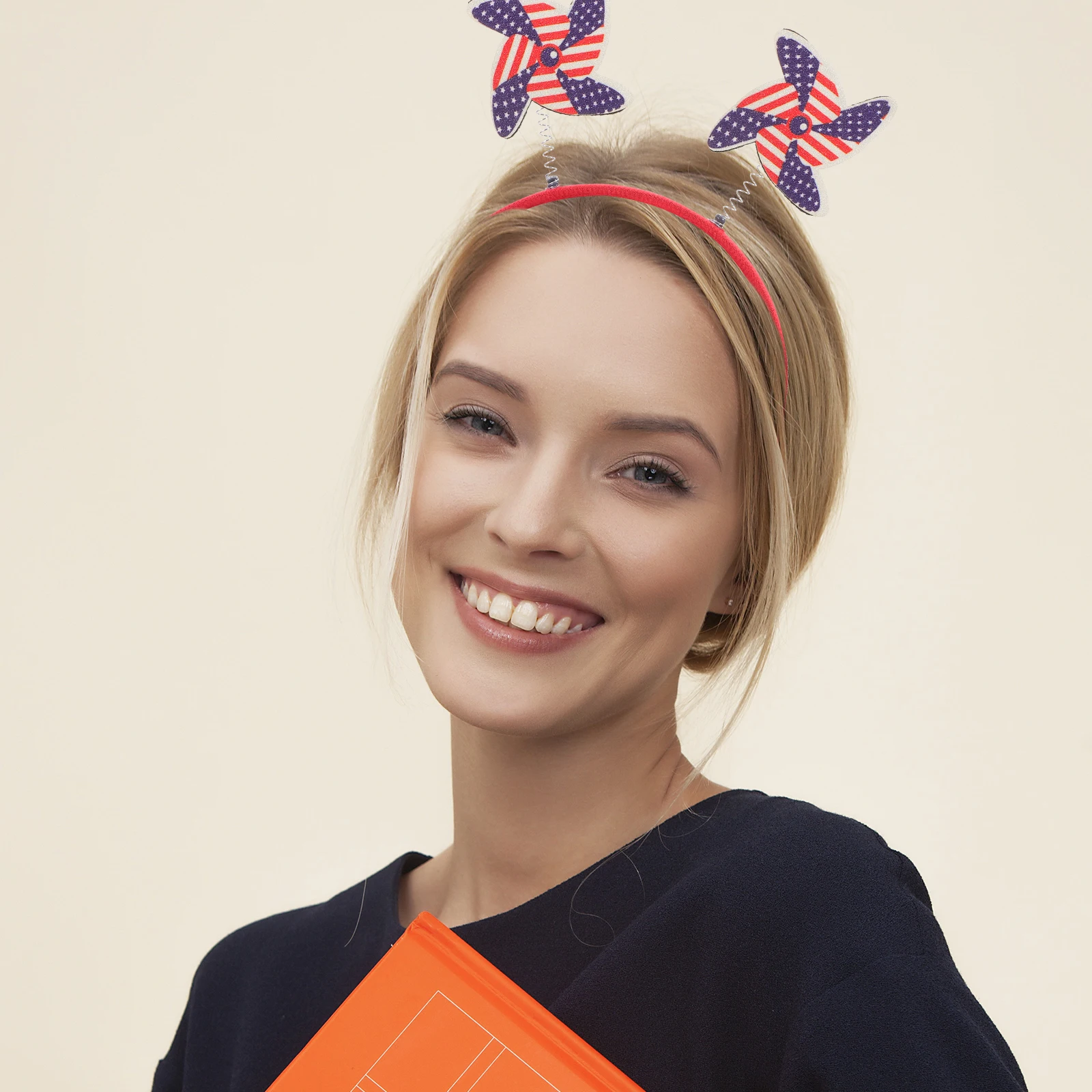 แถบคาดศีรษะ Windmill Headdress วันที่ 4 กรกฎาคมอุปกรณ์เสริมผมแต่งหน้าเครื่องแต่งกาย Props แถบคาดศีรษะ Hoop ผู้หญิง Headbands สําหรับ Miss