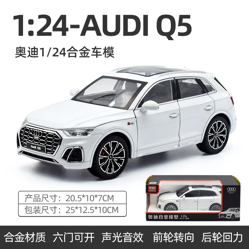 1:24 AUDI Q5 SUV Alloy Car Model Diecast & Toy Vehicles Metal Car Model High Simulation Sound and Light Collection