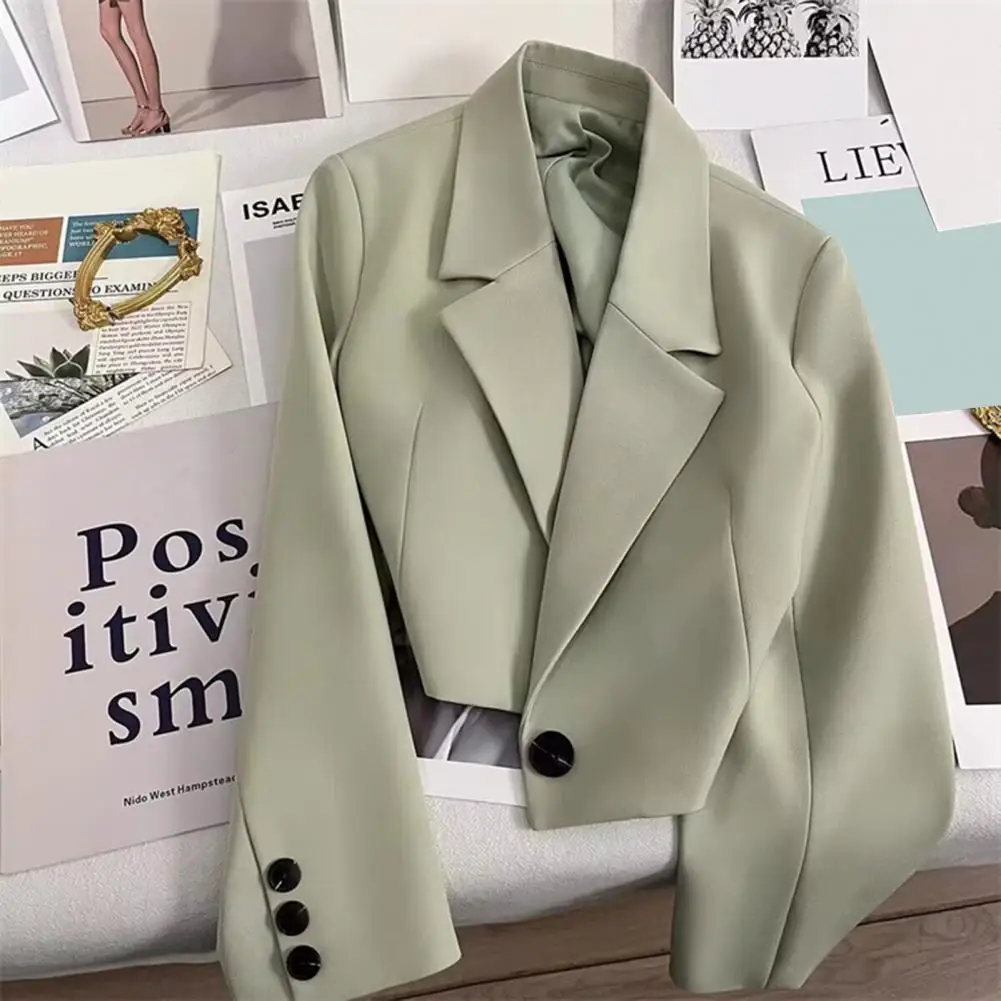 

Classic Design Suit Coat Women Suit Jacket Elegant Women's Business Suit Coat with Turn-down Collar Slim Fit Solid for Office