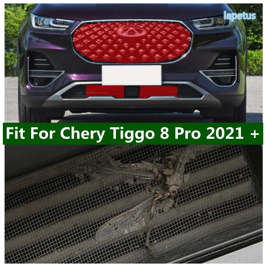 

Middle Center Insect Screening Metal Mesh Front Grille Net Protector Cover Trim For Chery Tiggo 8 Pro 2021 2022 Car Accessories