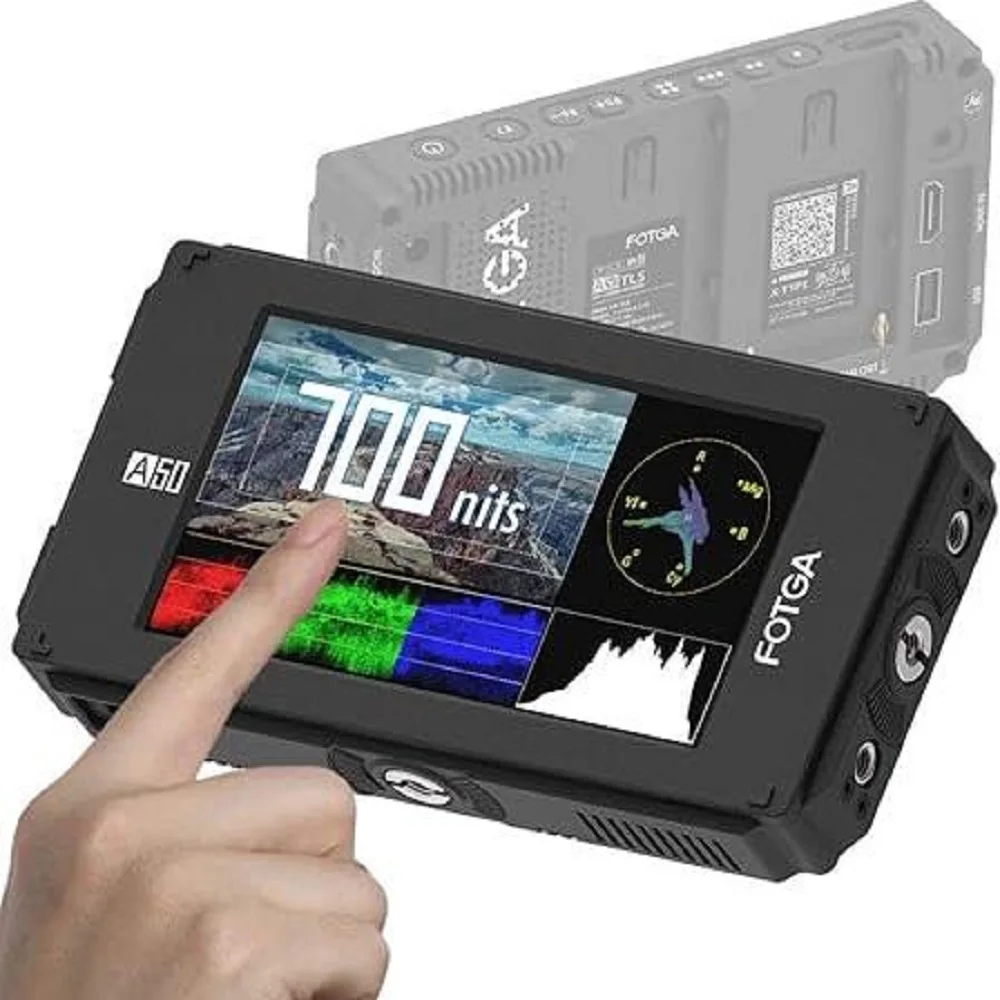 FOTGA A50TLS 5 بوصة FHD IPS DCI-P3 واسعة اللون Gamut لمس فيديو سينما DSLR كاميرا مراقبة ميدانية الموجي ناقلات ثلاثية الأبعاد LUT FHD