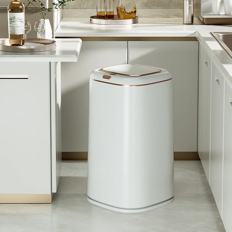 30L Smart Sensor Trash Can Large Capacity Induction Trash Bin Electric Touchless Wastebasket For Kitchen Bathroom with Lid