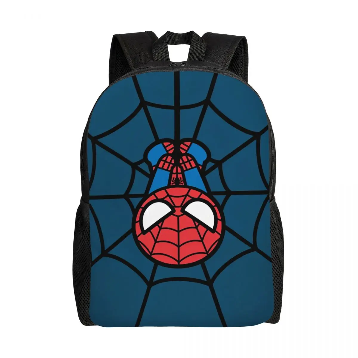 Kawaii Spider Man Hanging Upside Down Backpack Unisex Backpacks Polyester Stylish High School Bags Workout Custom Rucksack