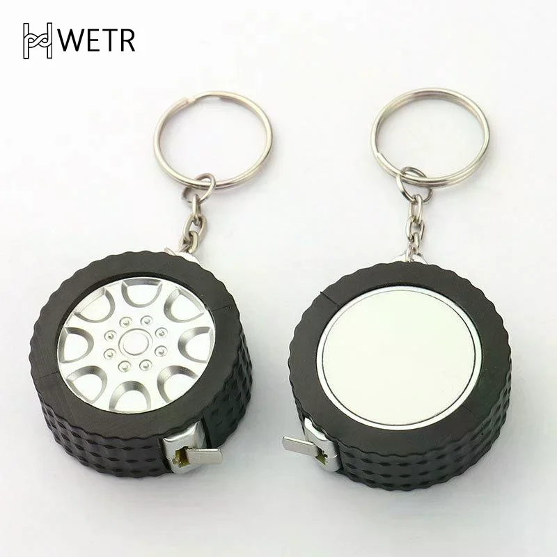 1M Tire-Type Mini Measuring Tape Gift Ruler Meter Imperial Keychain Measuring Tape Keychain