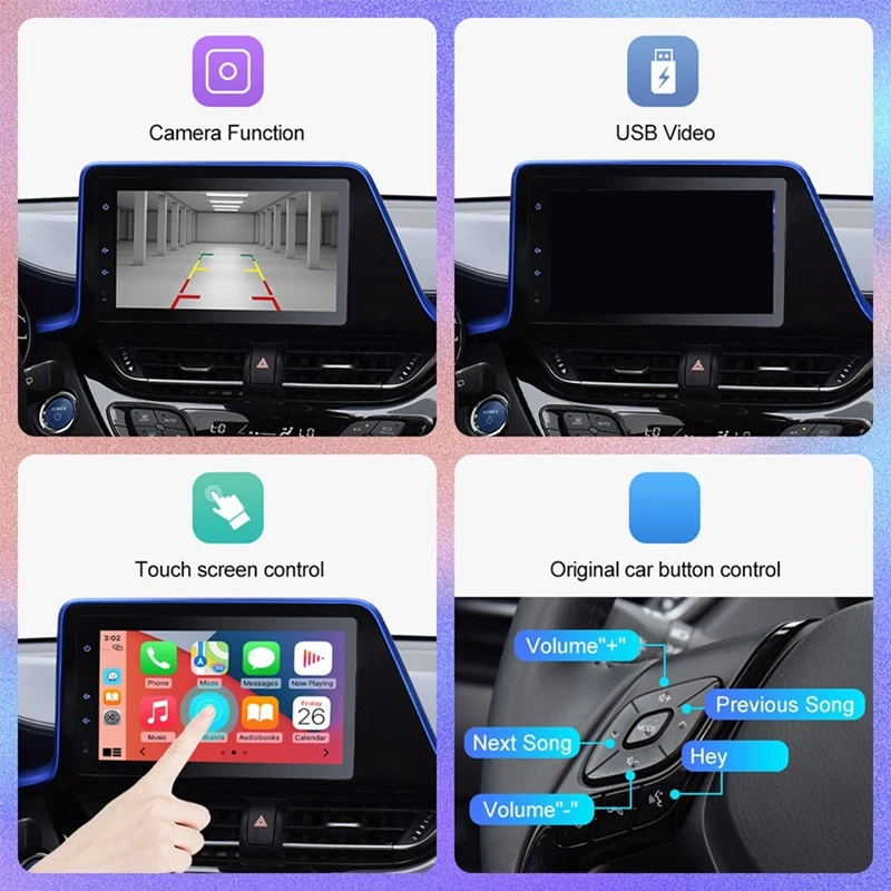 Wireless Per Apple Carplay Android Auto Per TOYOTA Touch 2 Entune2.0 Highlander Sienna Prius Yaris Camry 14-19
