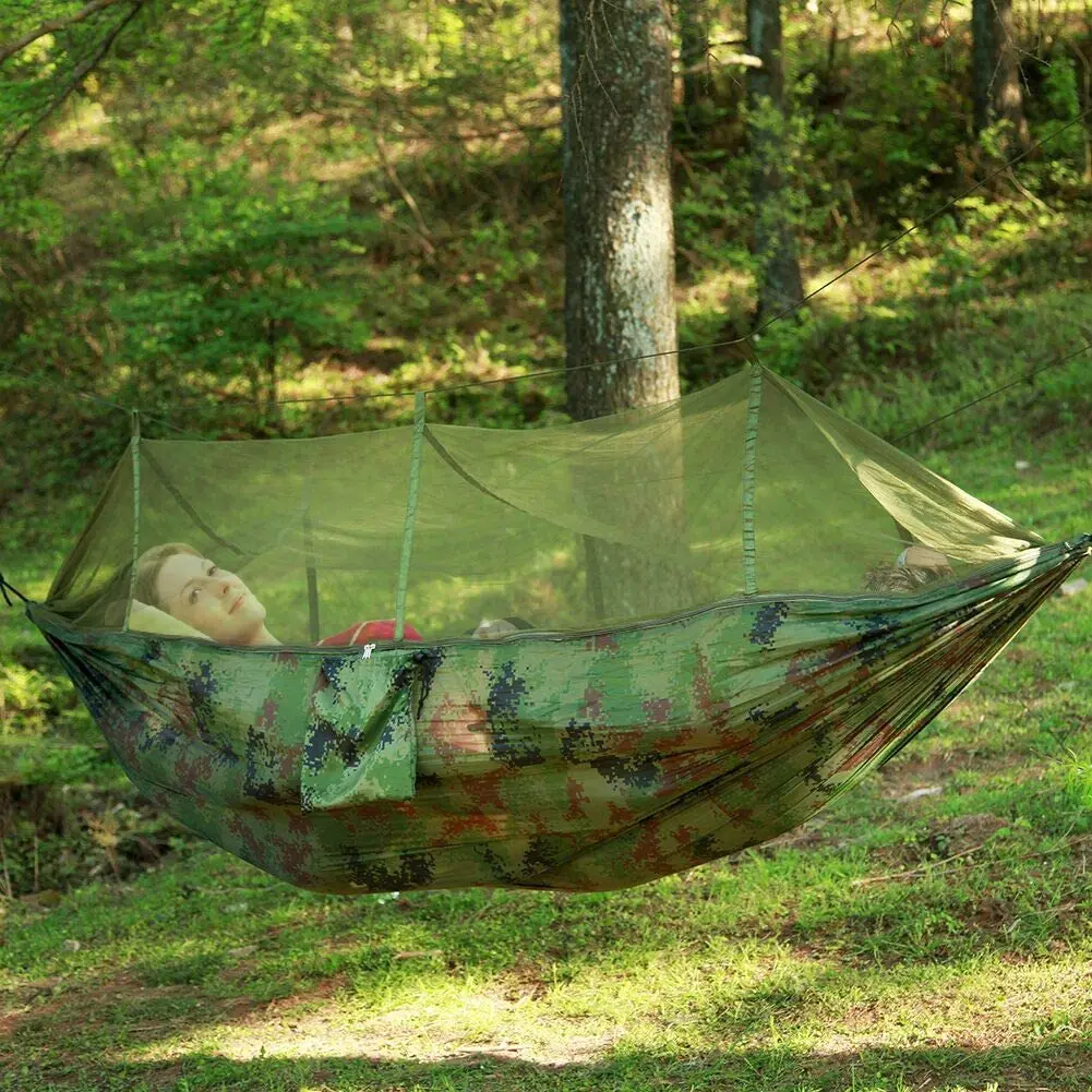 260 * 140cm high-quality wholesale portable 210 nylon outdoor mosquito net camping hammock