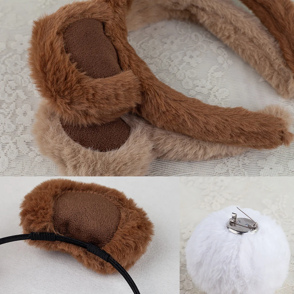

Plush Bear Ear Girl's Headbands Cosplay Makeup Headpiece Brown Animal Ears Hair Hoop DIY Cute Sweet Cartoon Hair Accessories