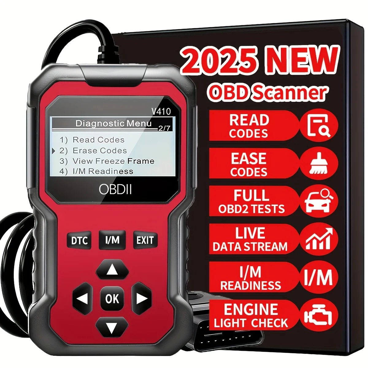 

Motor10Pcs 2025 Latest Obd2 Scanner Code Reader Car Engine Fault Scanner Can Diagnostic Scan Tool, Reads and Clears All Error Codes for Obdii/Eobd Protocol Vehicles since 1996, No Battery Needed