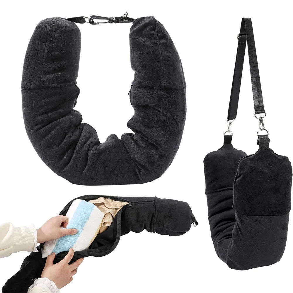 

Stuffable Travel Pillow,Plush travel Neck pillow Storage Bag with Adjustable neck Size, Size,stuffable Necks Pillows for Travels