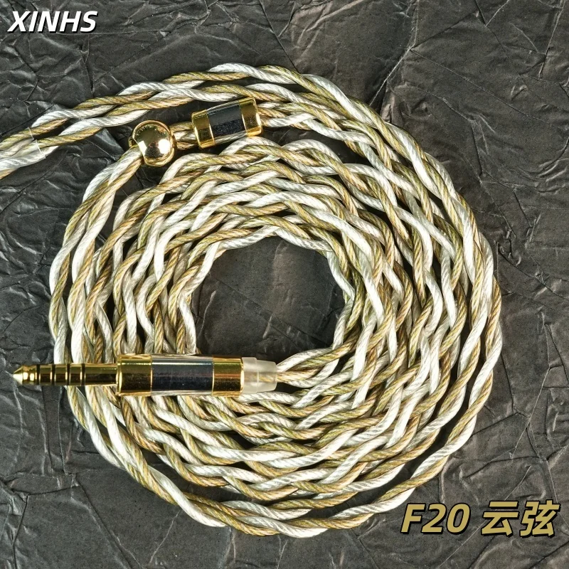 

XINHS F20 Premium 4-жильный кабель CloudString с серебряным и золотым покрытием в оплетке | Аудиокабель HiFi 3.5 мм / 4.4 мм / 0.78 2PIN/IE900/MMCX