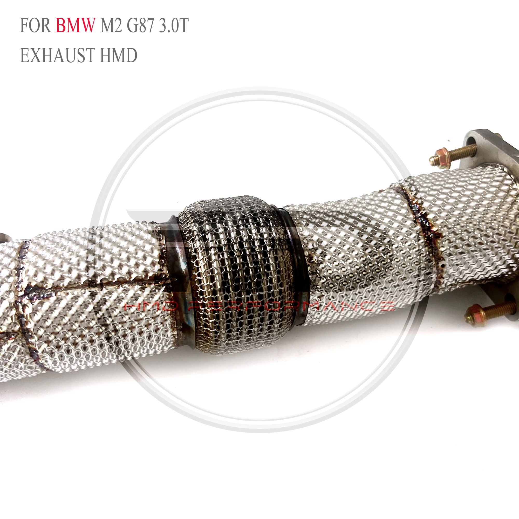 HMD-tubo de bajada de luz sin falla para BMW M2 G87 3,0 T con protector térmico, sistema de escape de alto rendimiento de alto flujo, piezas de automóvil SS304