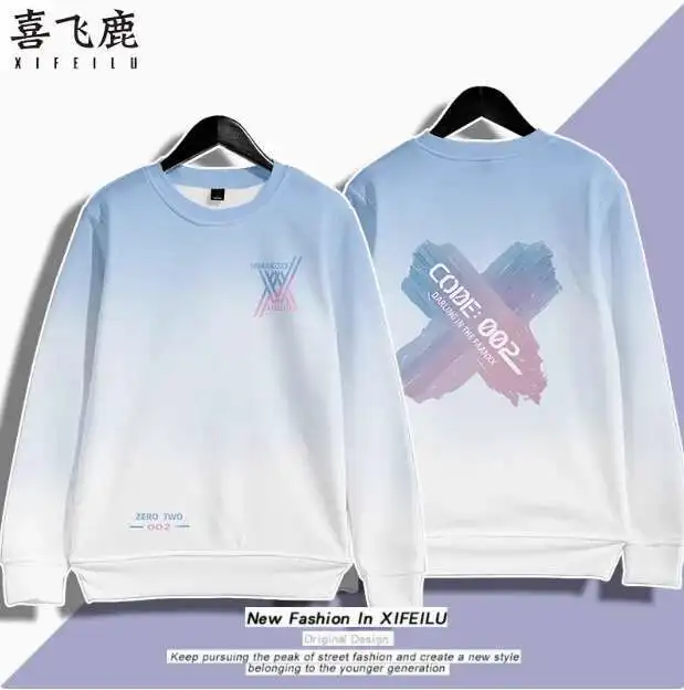 

Аниме DARLING In The FRANXX Zero Two Толстовка с круглым вырезом Косплей Костюм Осень Зима Мужчины Женщины Пальто Свободная куртка Топы аниме
