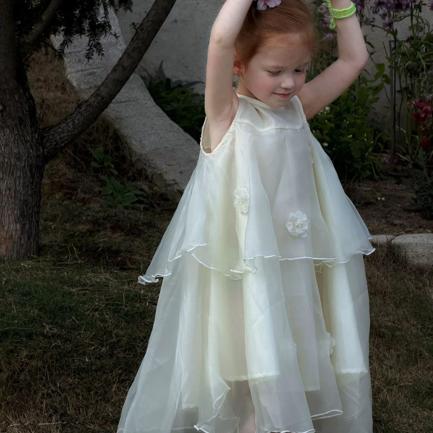 Korean Children Clothing 2026 Summer New Girls Dress Gentle Gauze Three-dimensional Flower Sleeveless Vest Dress