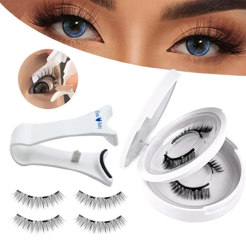 3D Magnetic Eyelashes Kit Reusable 4pcs Natural Magnetic False Eyelashes Easy To Wear Eye Lashes Makeup Accessories