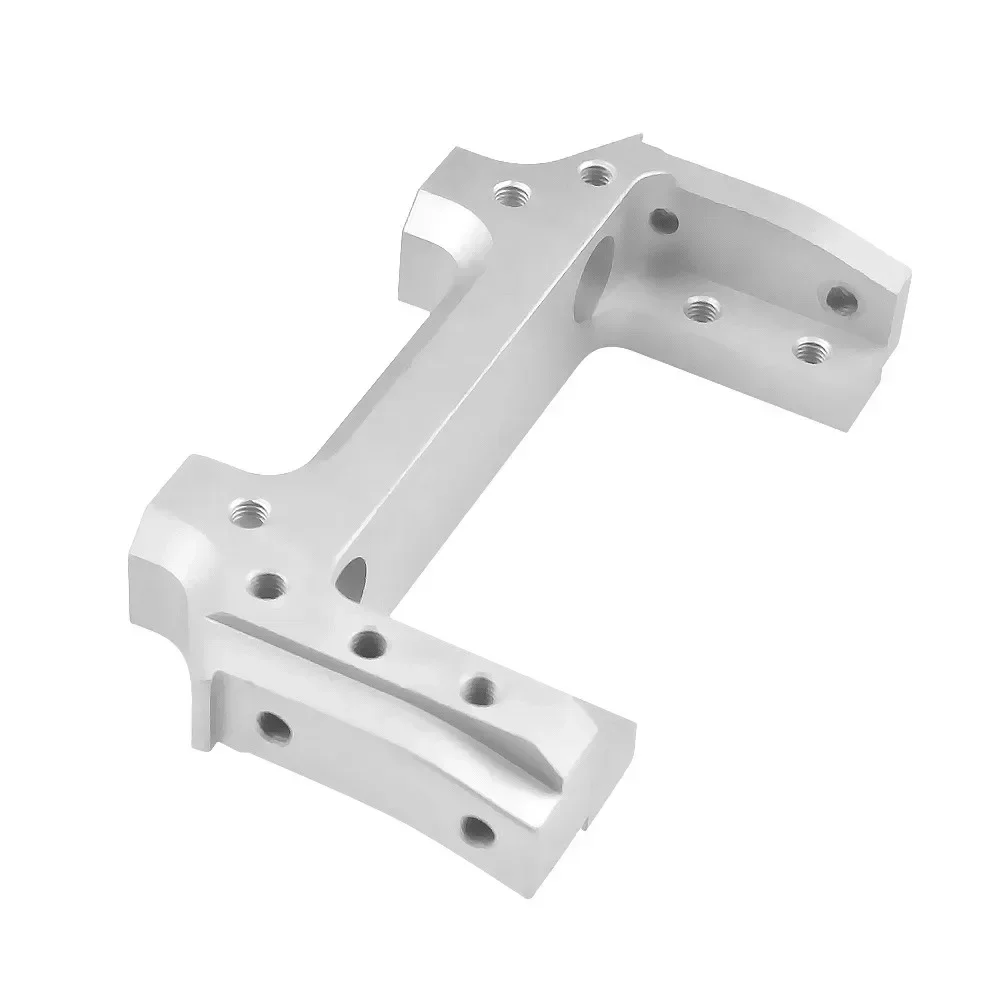 Support de servo avant en métal noir/argent, support de pare-chocs pour 1/10 RC inoler Axial SCX10 & SCX10 II 90046 90047