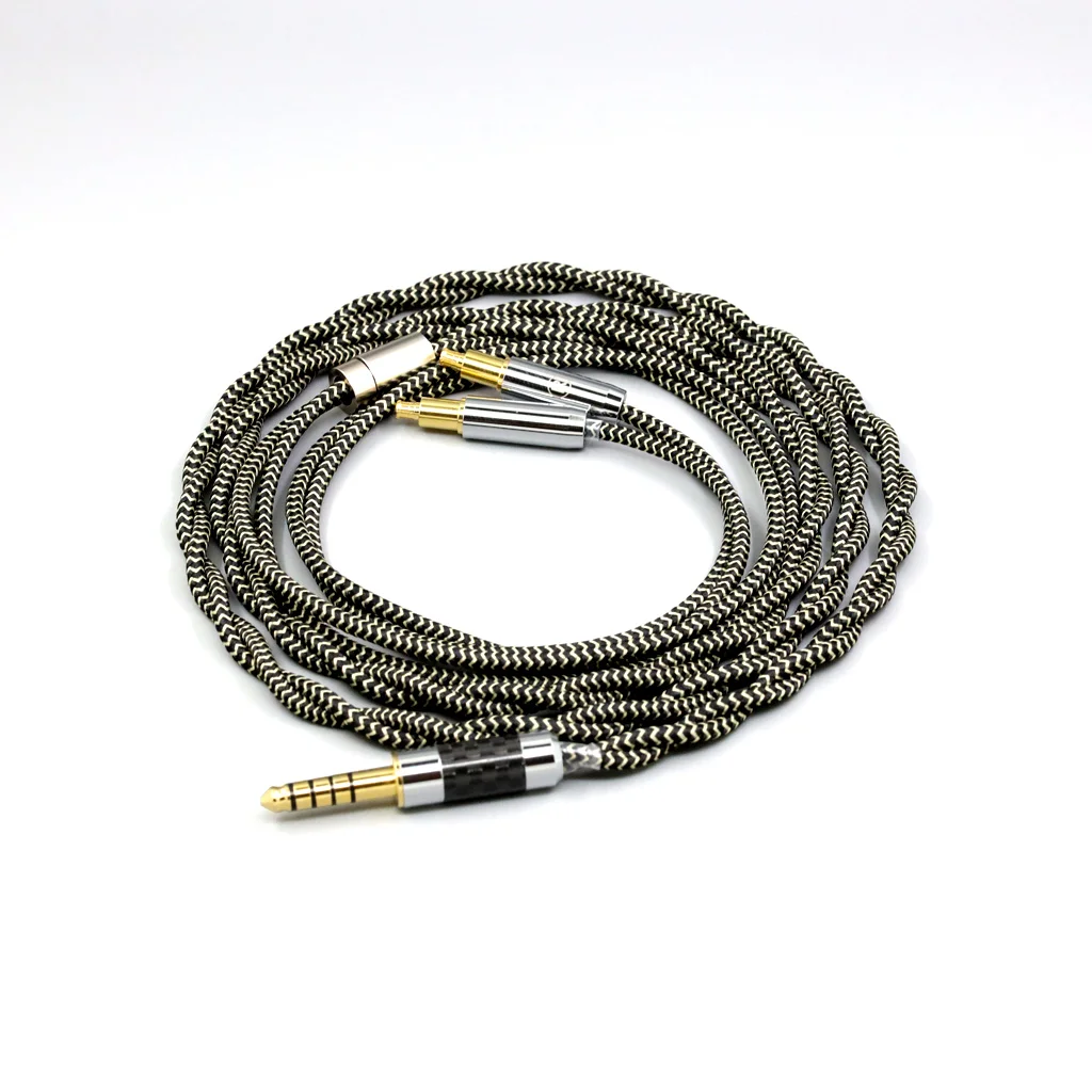 Kabel słuchawkowy 2-żyłowy 2.8mm Litz OFC z ekranowaniem i oplotem do Audio Technica ATH-ADX5000 ATH-MSR7b 770H 990H A2DC LN008056
