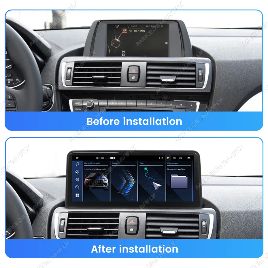 Linux-System EU-Store Kabelloses Carplay Android Auto Multimedia-Display für BMW 1 2 3 4 Serie F20 F21 F22 F30 F31 F32 F33 F34 F36 4G LTE BT5.0 – Detail 6