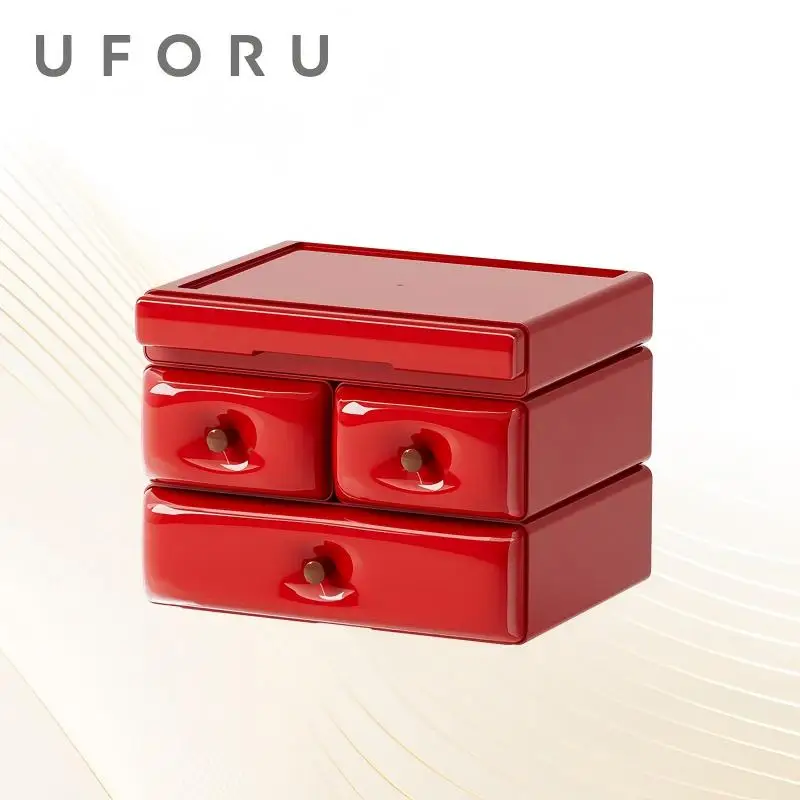UFORU 1Pc Modular Desktop Storage Drawer Organizer Stackable Multi Drawer Desk Box for Home Office Dorm Small Desktop Storage