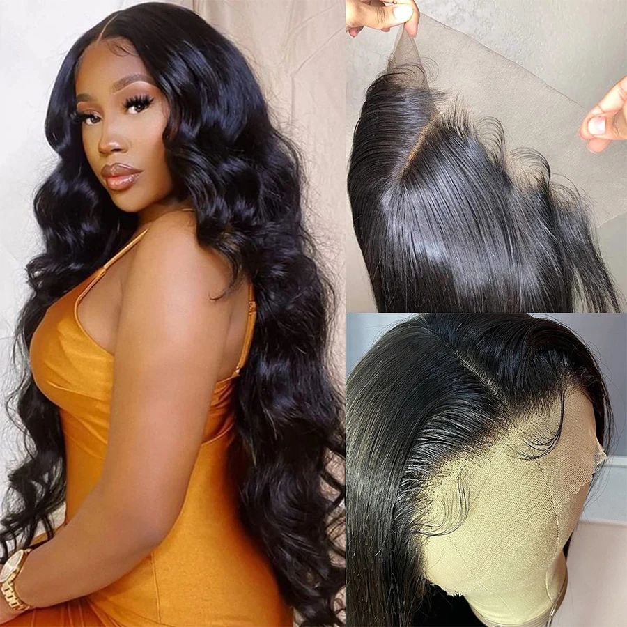 13x4 13X6 Glueless Wig Body Wave 4x4 Lace Closure Wig For Women Human Hair HD Transparent Lace Front Wig Pre Plucked Bling Hair