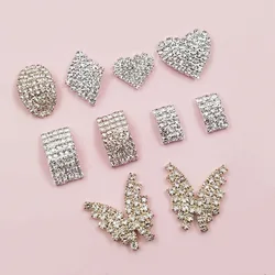 20pcs farfalla cuore ovale strass lega bottone fibbia tallone per abbigliamento capelli da sposa copricapo borsa scarpe accessori ornamento