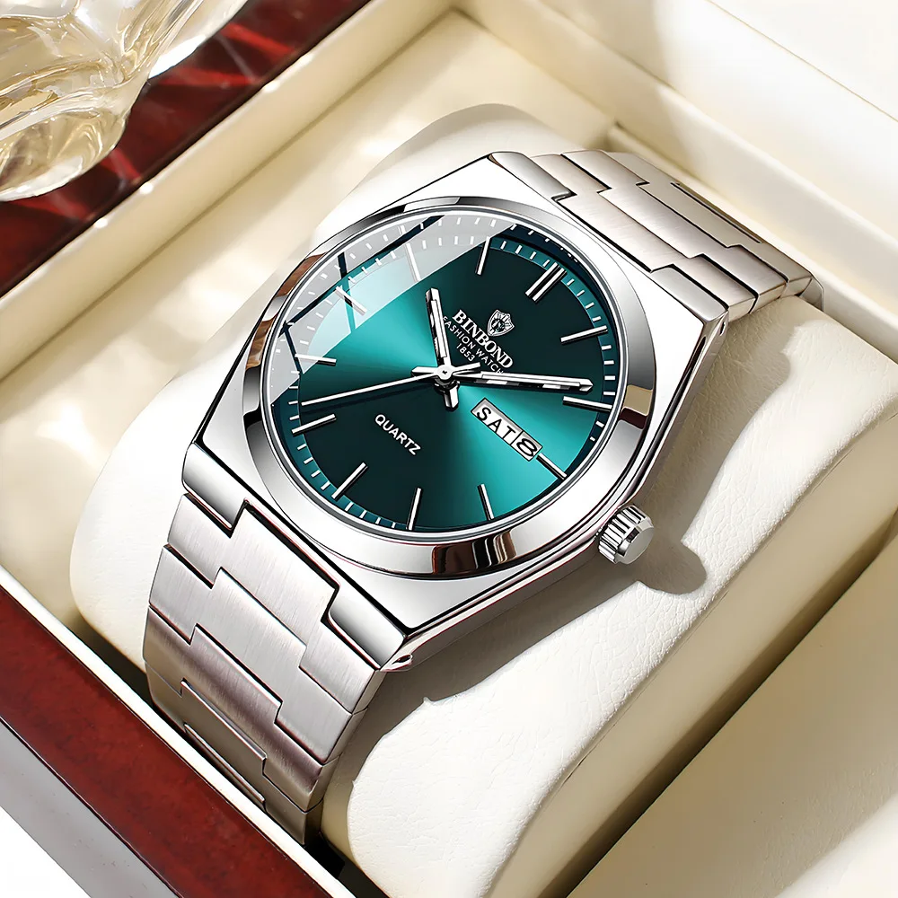 ساعة رجالية ماركة أعمال فاخرة حزام من الفولاذ المقاوم للصدأ ساعات كوارتز رجالية مقاومة للماء ساعة UTHAI