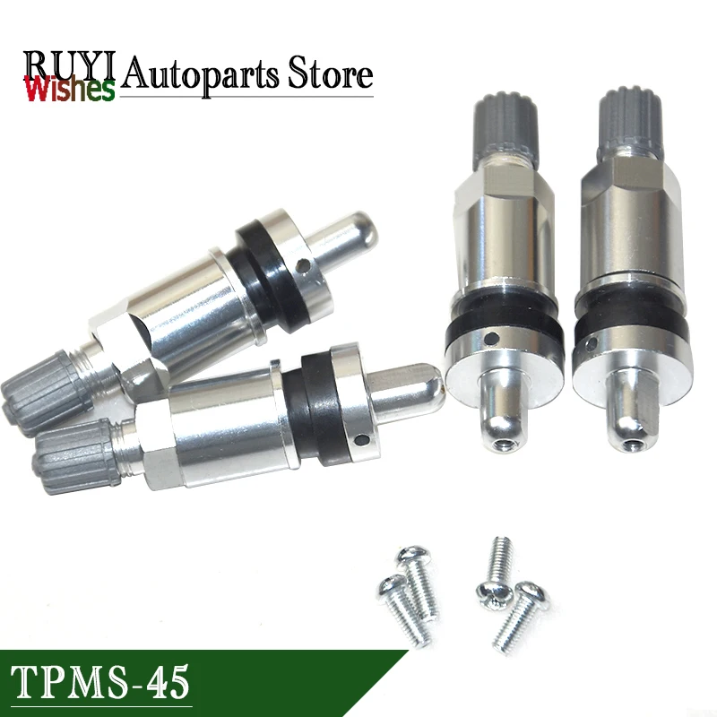 New 4PCS TPMS Replacement Tire Pressure Sensor Valve Stem Caps Kit Metal for AUTEL TPMS-45