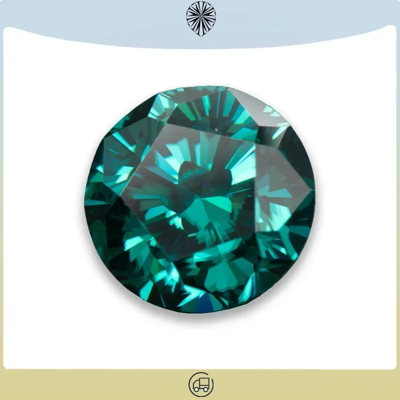 

Moissanite Stones Natural Emerald Green Colours Sakura Cutting Round Shape for Jewelry Making Materials with GRA Certificate