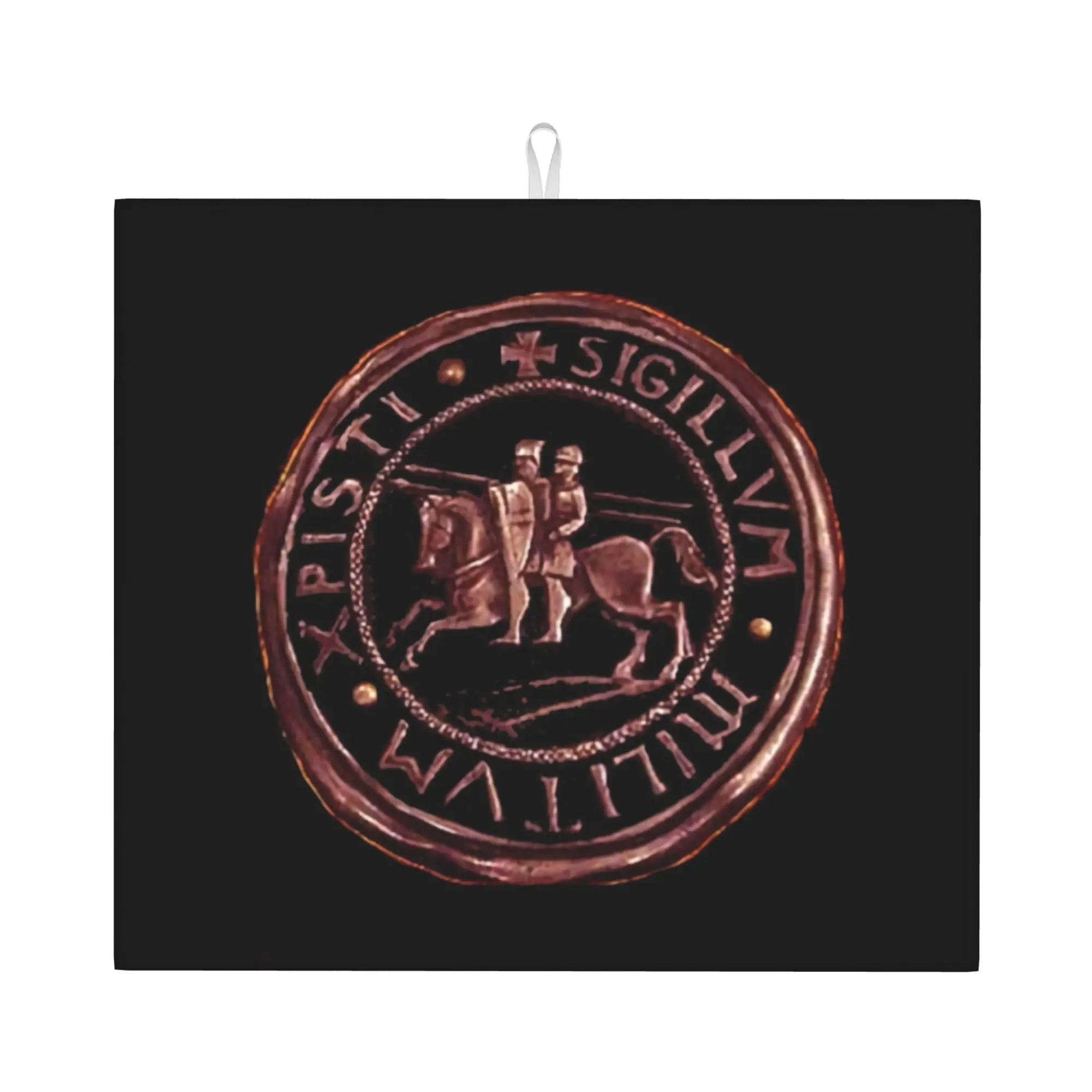 Knights Templar Seal Cross Deus Vult Non‑Slip Waterproof Absorbent Barware Tableware Crusader Bathroom Drying Mat For Kitchen