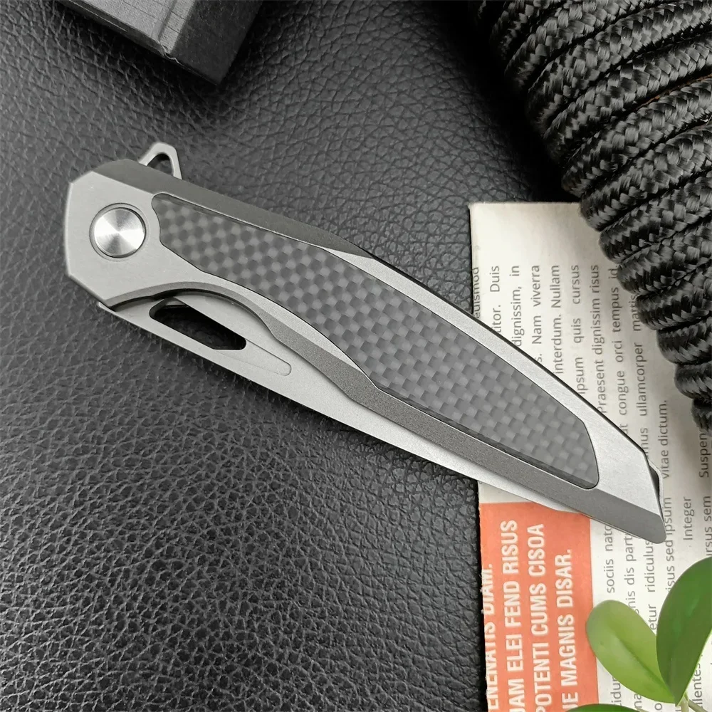 Shirogorov F95NL Edition Bearing Flipper Folding Knife D2 Blade 420 Steel Carbon Fiber Handle Outdoor Camping Hunting Tool