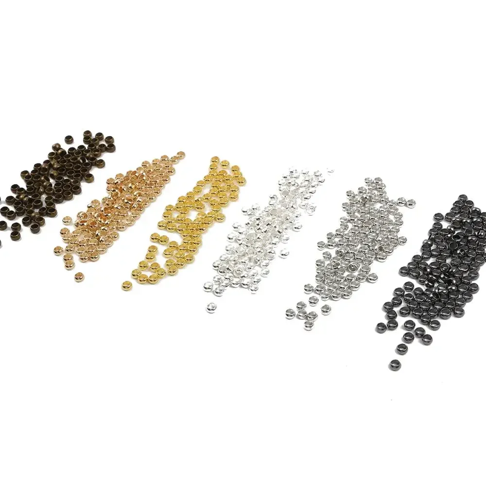 Wholesale 1.5/2/2.5/3/3.5/4mm Ball Crimp End Beads Stopper Spacer Beads For DIY Necklace Jewelry Making Findings Accessories
