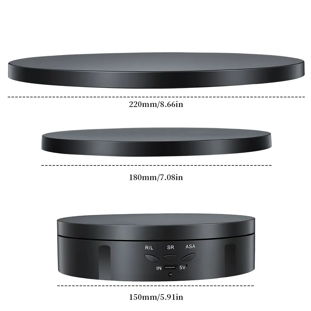 New 3 In 1 Electric Rotating Visualizer 360° Turntable Regulation USB Charge Display Stand For Video Shooting Prop Jewelry Shoes