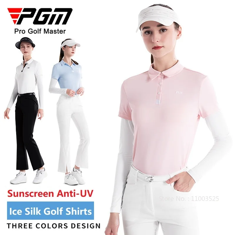 

Pgm 2024 New Golf Women Long Sleeve Tops Summer Sunscreen Golf Shirts Slim Quick Drying Ice Silk T-Shirt Anti-UV Sports Jersey