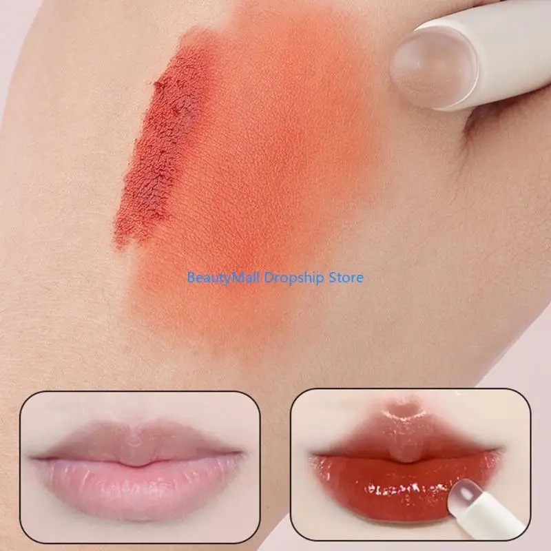 40JD 再利用可能なシリコーンリップブラシアプリケーターリップグロスバームスティックコンシーラー多機能メイクツール蓋付き