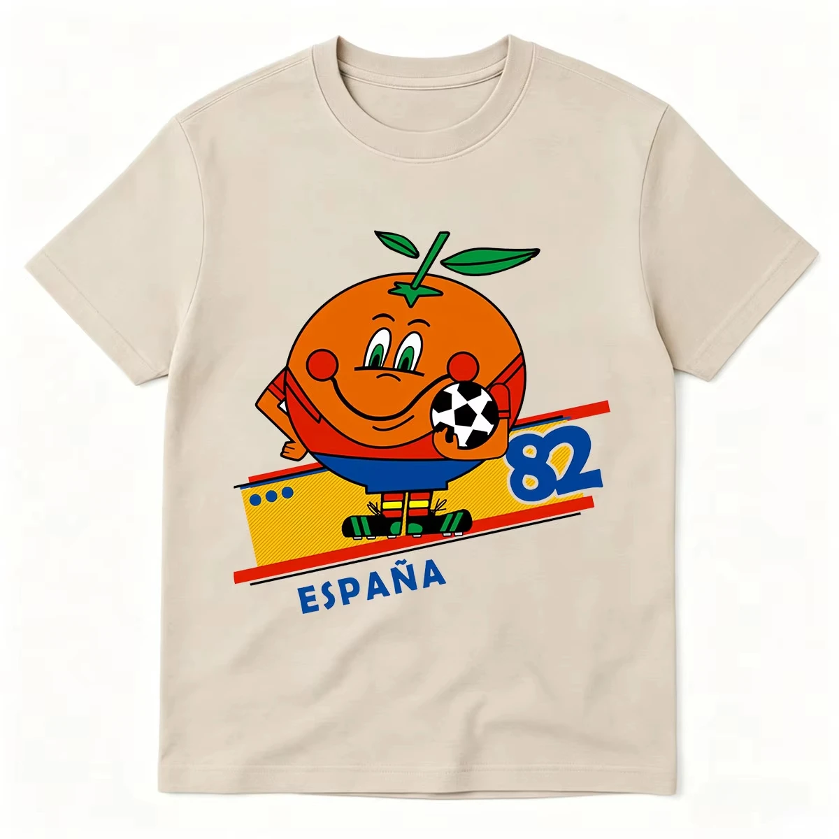 Naranjito Espana 82 Spanien Maskottchen 1982 Fußball Lustiges T-Shirt Herren Damen Kleidung Mode Baumwolle Übergroße Kurzarm-T-Shirts